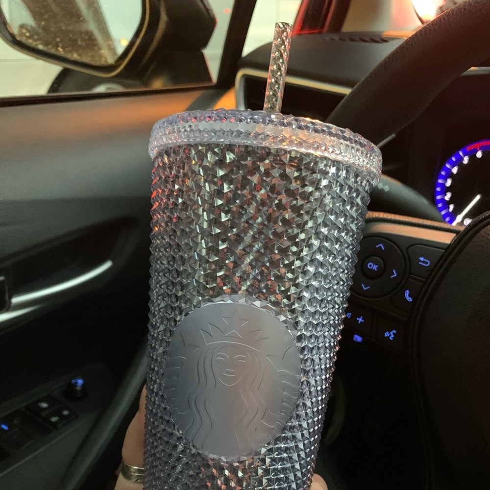 Venti Starbucks Silver Christmas Textured Tumbler